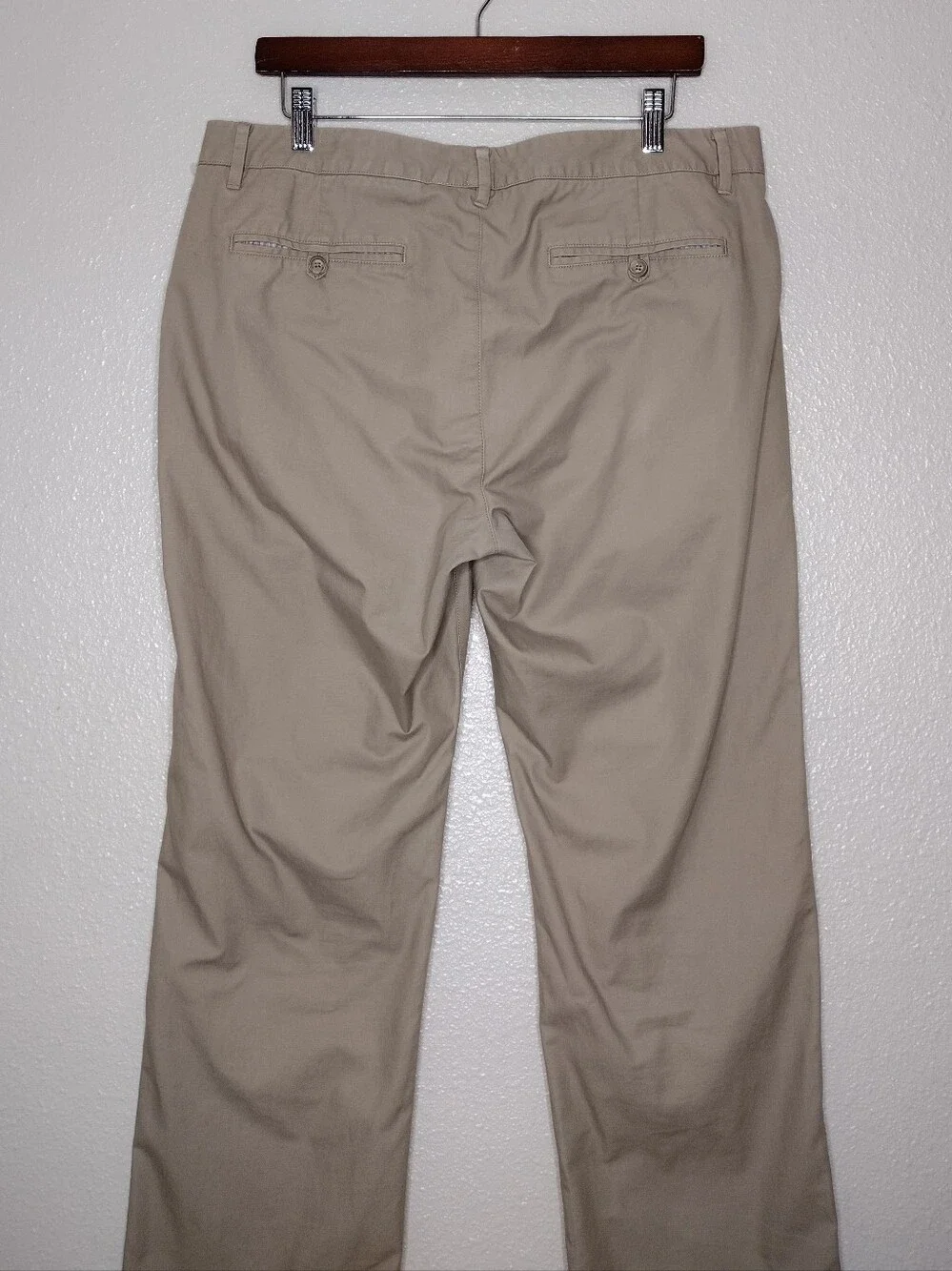 Bonobos Khaki Neutral Straight-Leg Slim Flat Front Chinos Sz 34/36